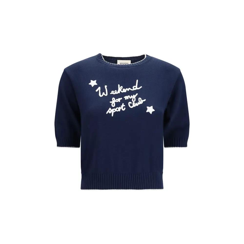 Max Mara Blue Cotton Sweatshirt