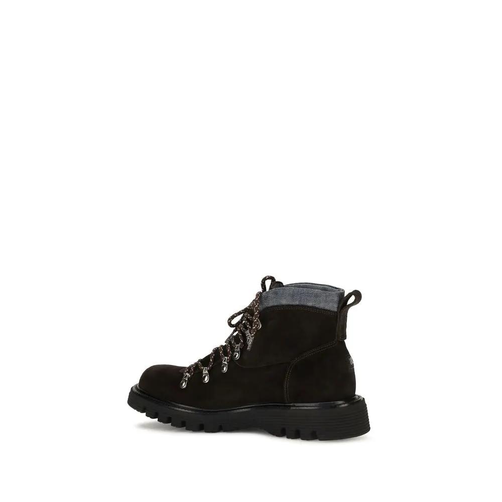 Fratelli Rossetti Brown Suede Leather Lace-Up Boots