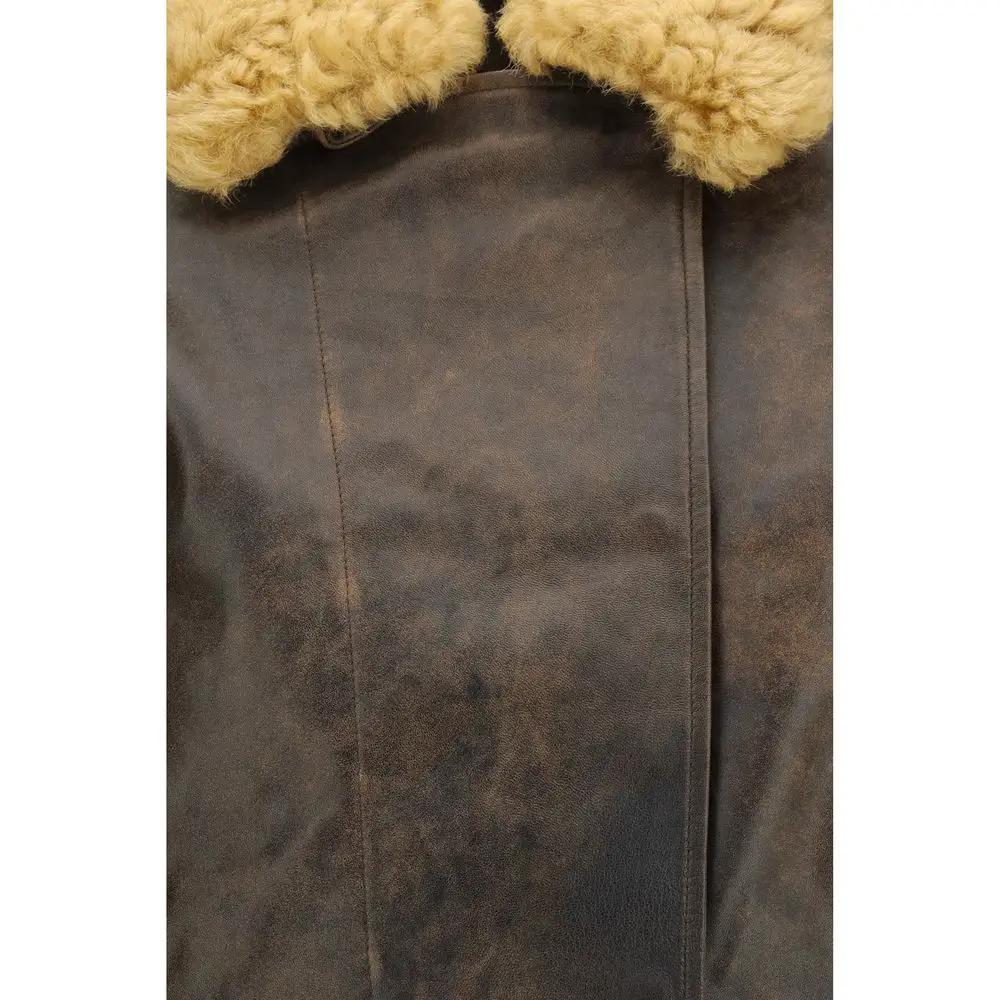R13 Brown Lamb Ovis Aries Aries Leather Jacket