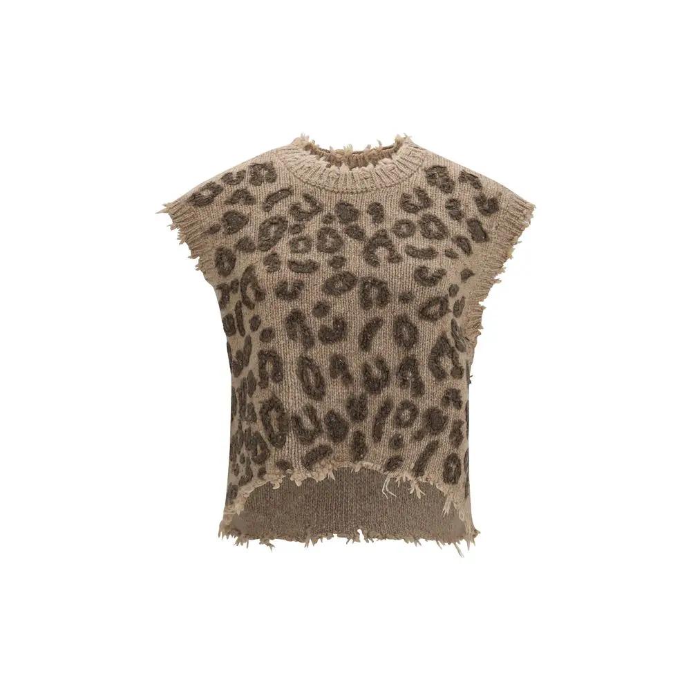 R13 Beige Cashmere Sleeveles Sweater