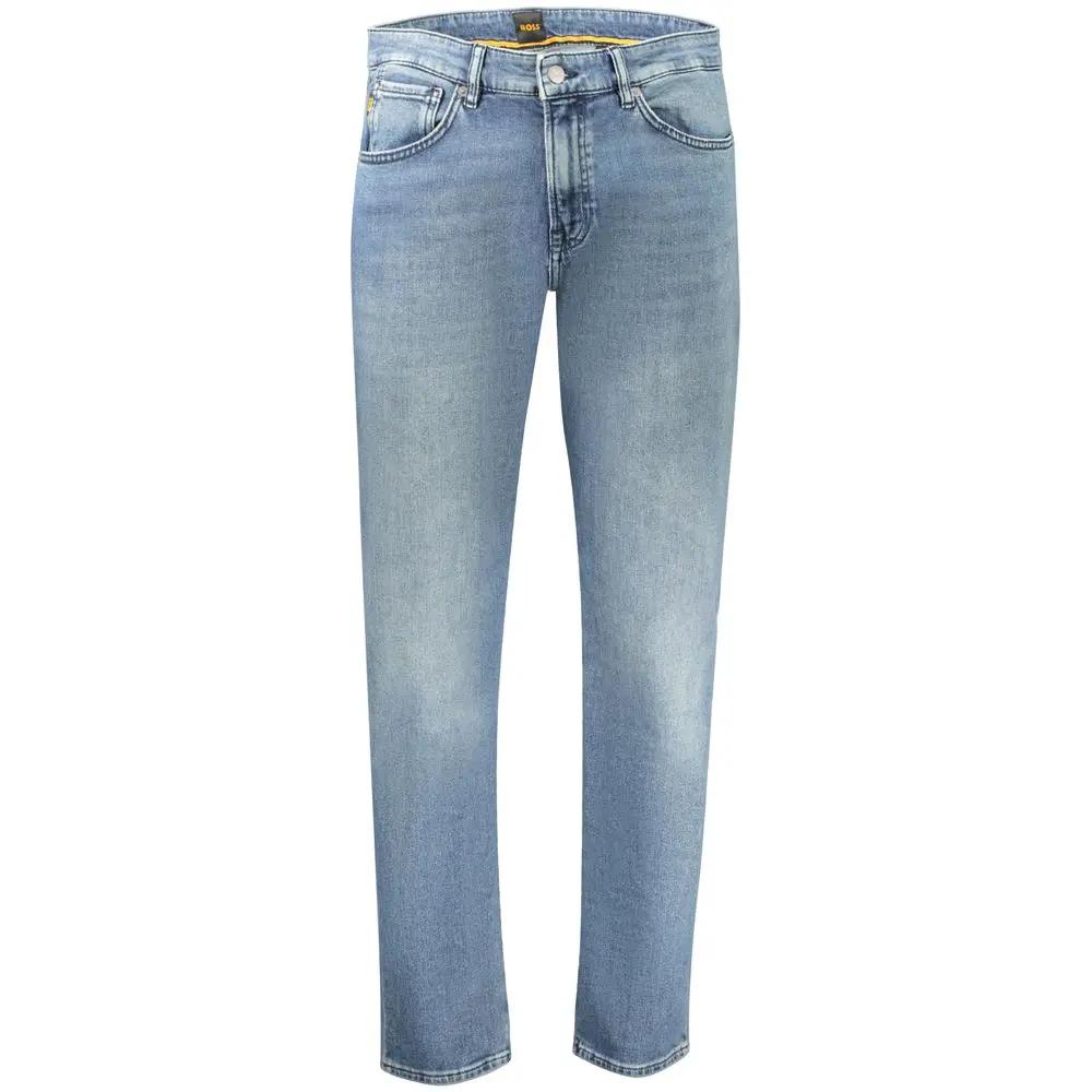 Hugo Boss Blue Cotton Men's Regular-Fit Jeans
