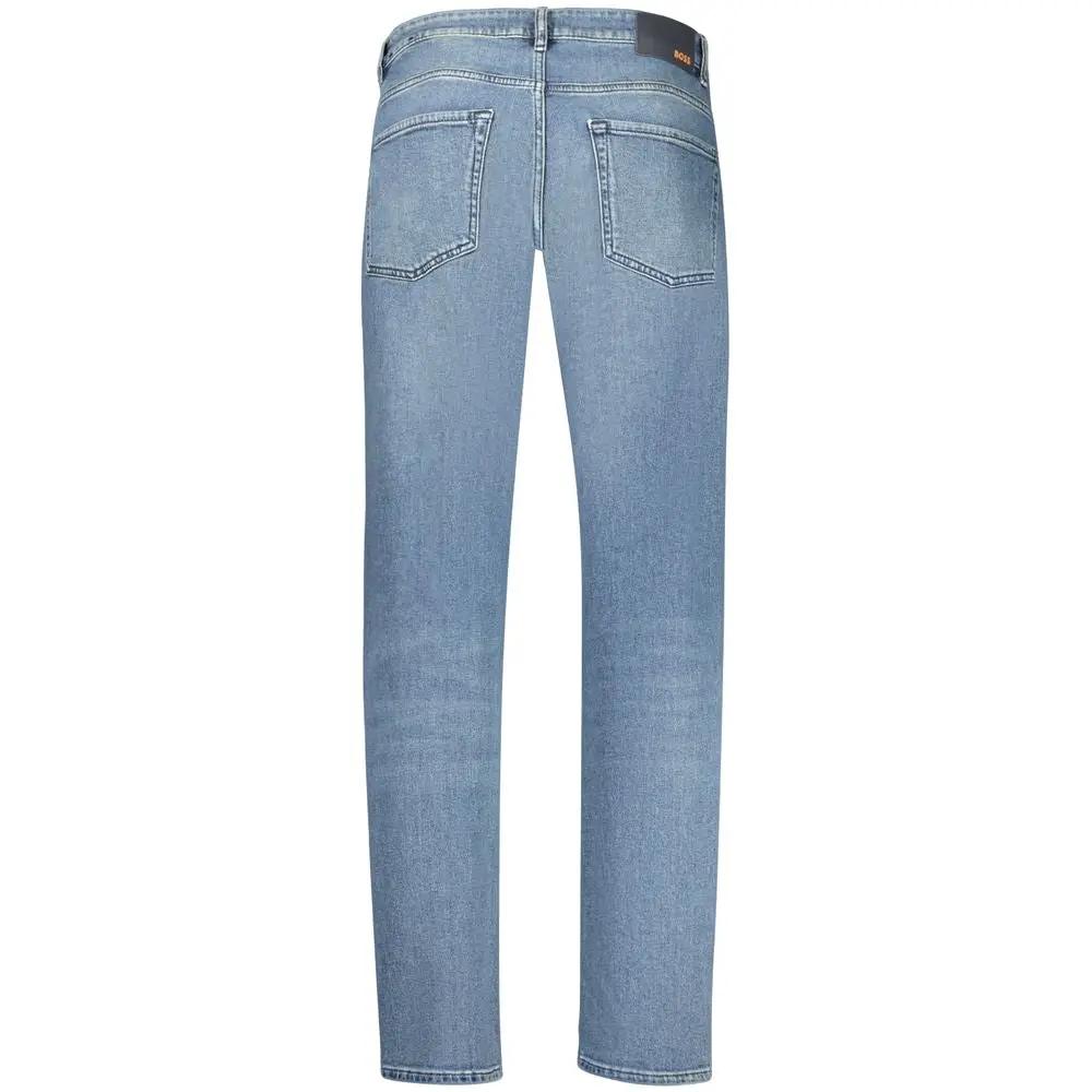 Hugo Boss Blue Cotton Men's Regular-Fit Jeans