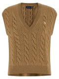 Polo Ralph Lauren Beige Wool Sleeveless Jacket