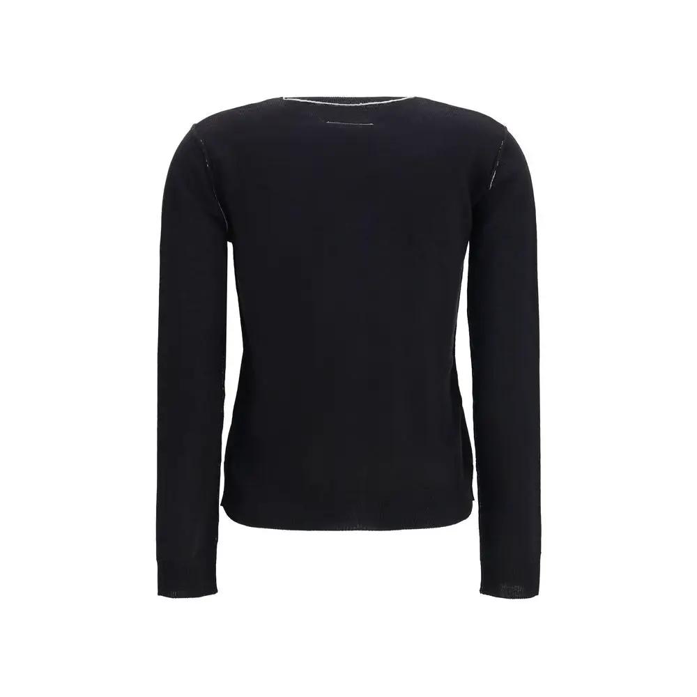 MM6 Black Wool Oves Aries Cardigan
