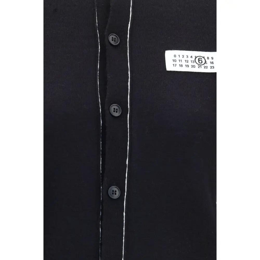 MM6 Black Wool Oves Aries Cardigan