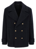 Balmain Blue Virgin Wool Coat