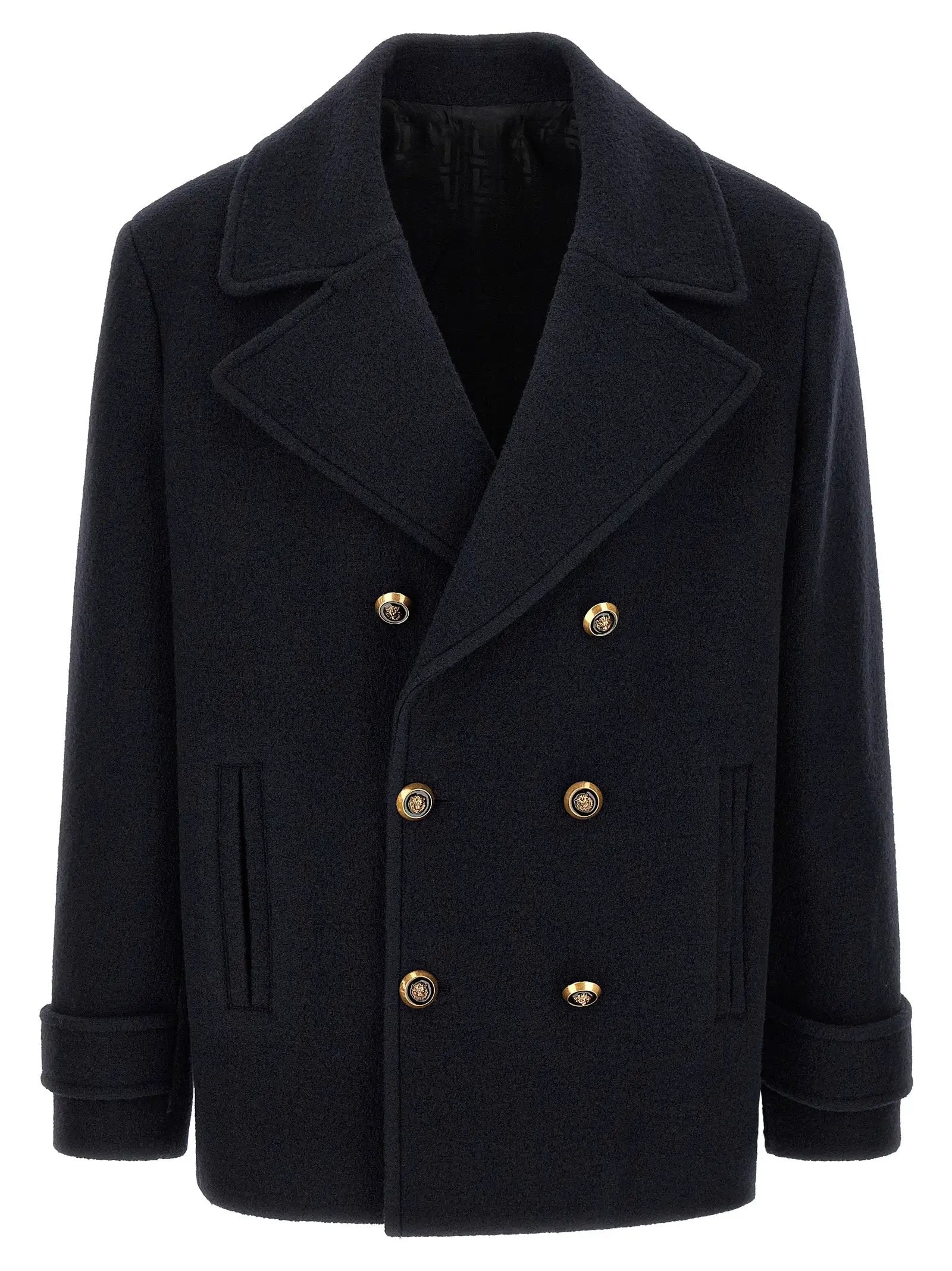 Balmain Blue Virgin Wool Coat
