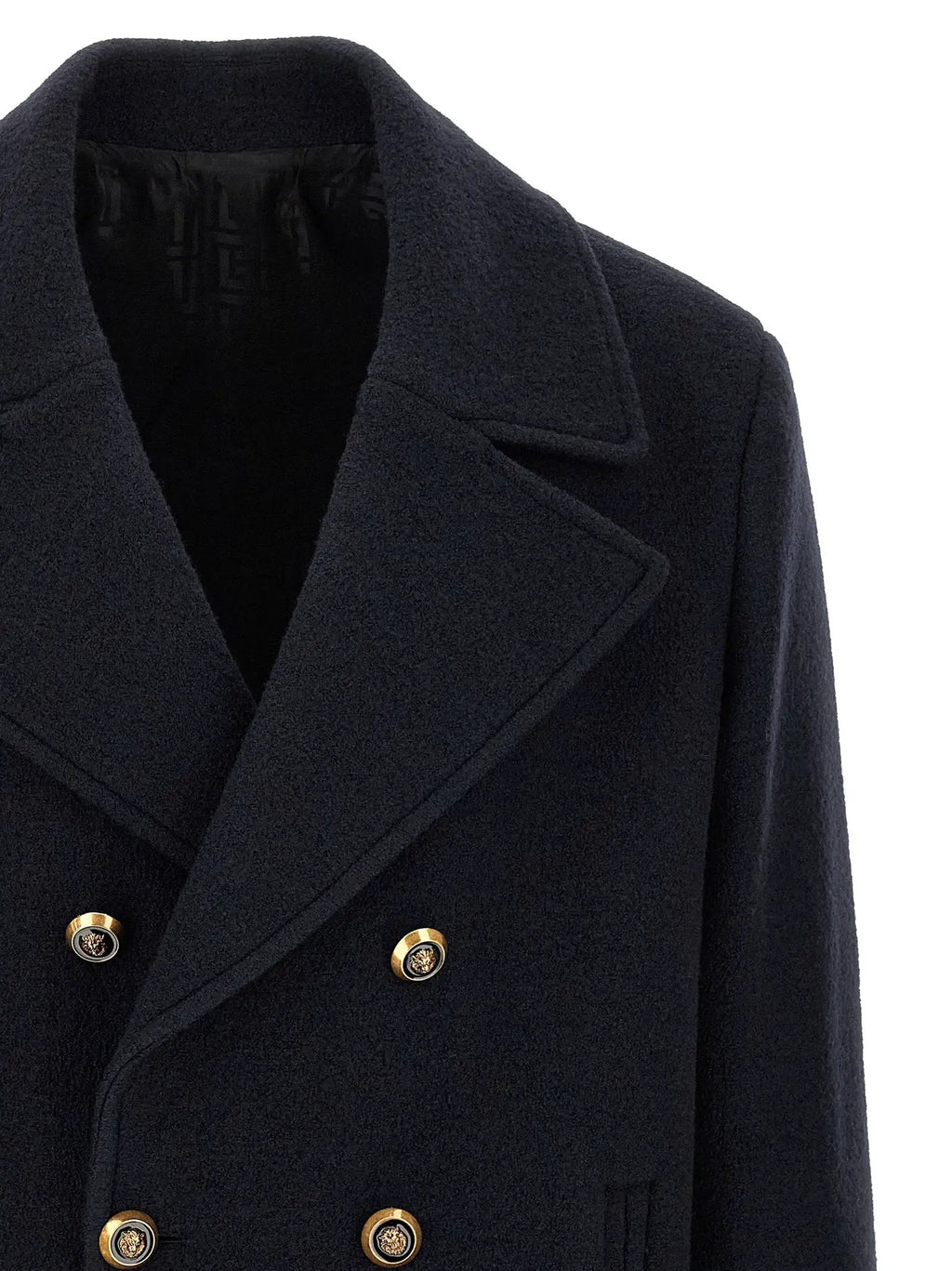Balmain Blue Virgin Wool Coat