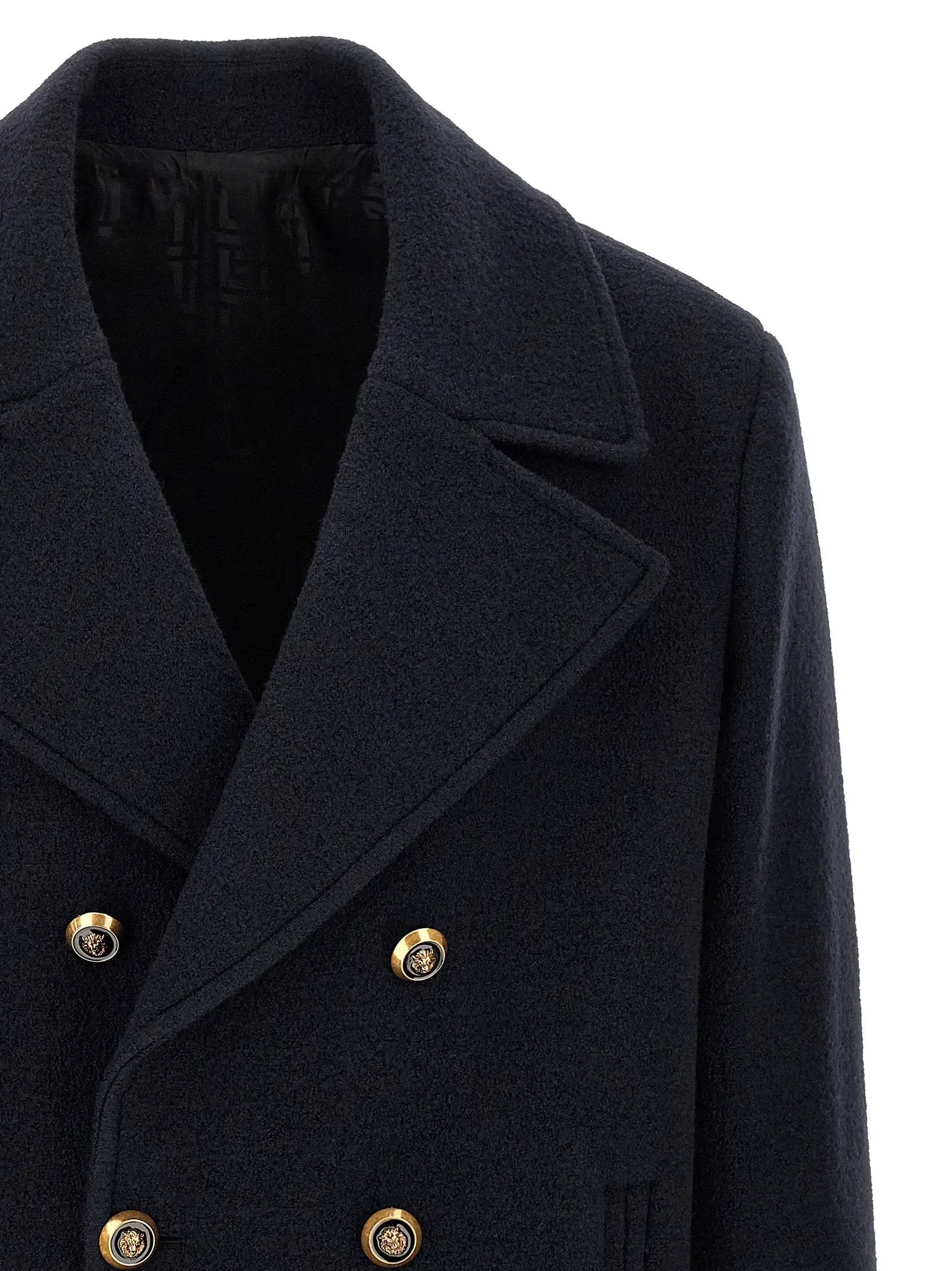 Balmain Blue Virgin Wool Coat