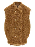 Twinset Brown Polyester Sleeveless Jacket