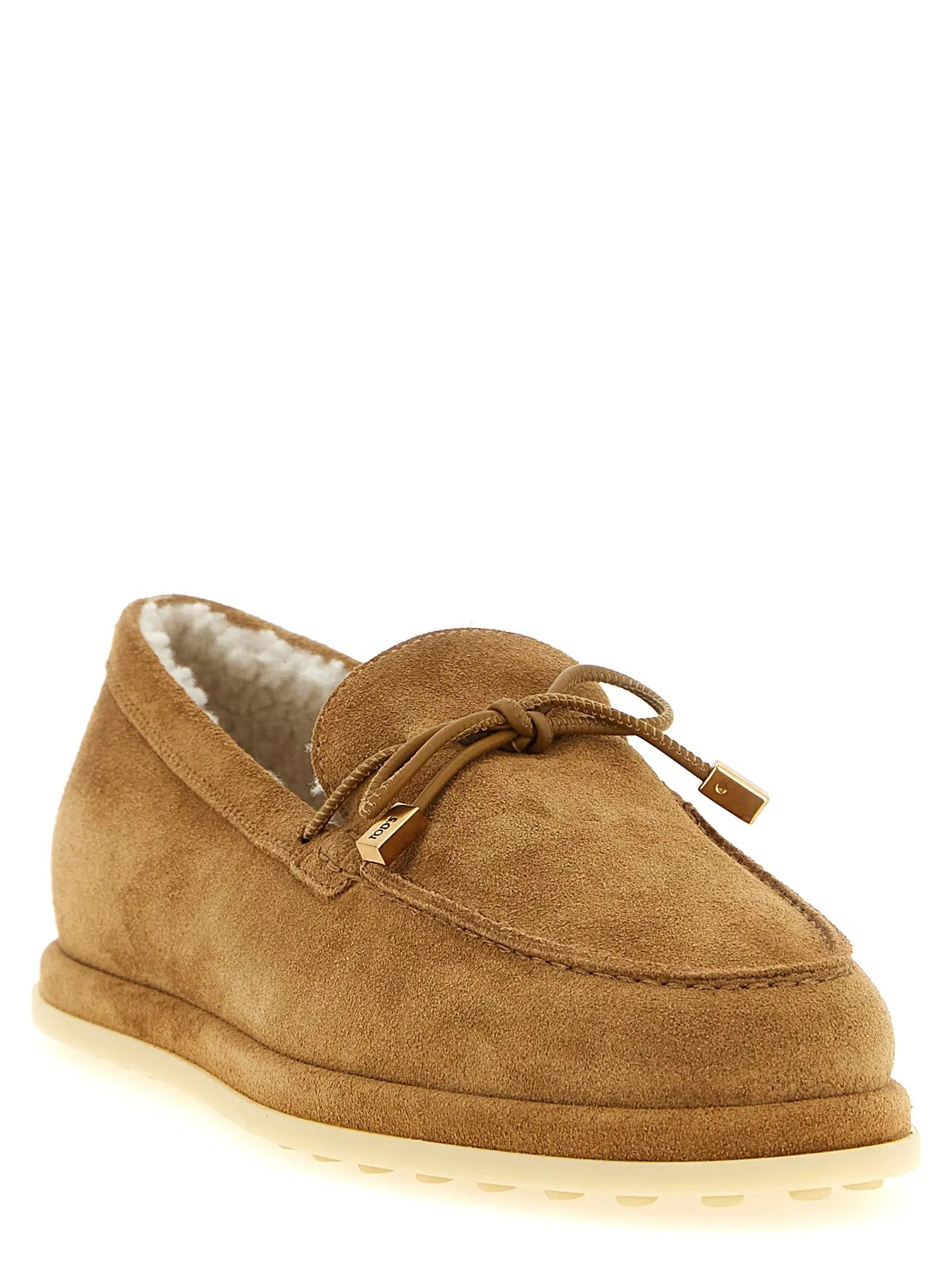 Tod's Beige Calfskin Slip-On Loafers