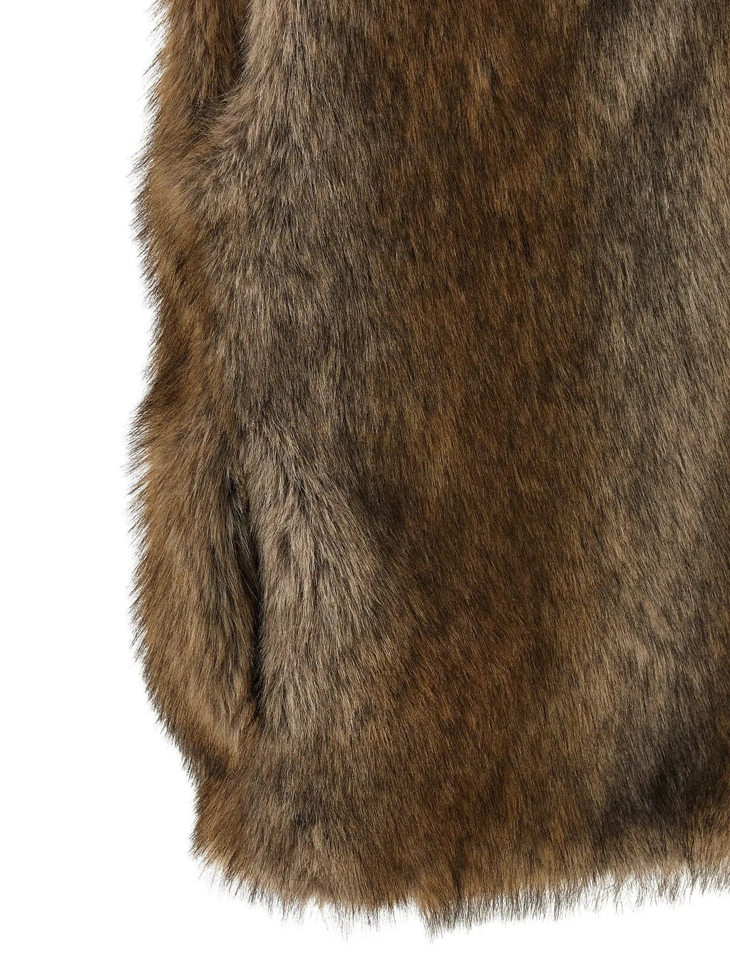 B&B COUTURE Brown Polyester Sleeveless Jacket