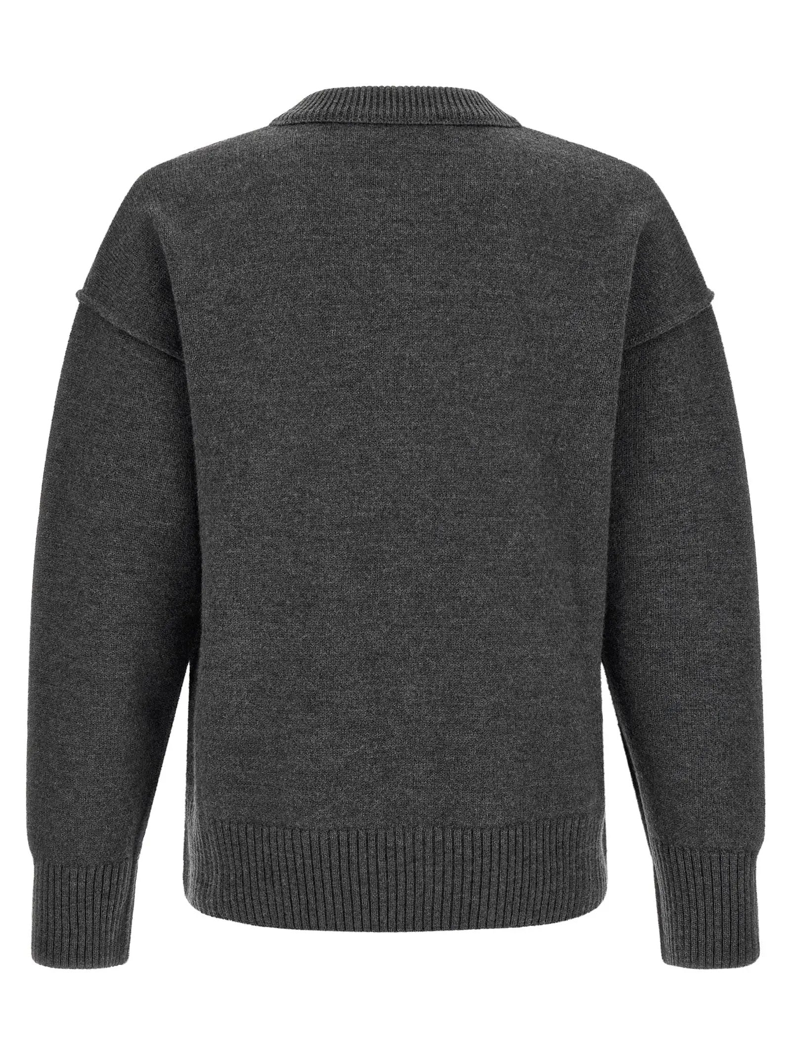 Ami Paris Gray Wool Cardigan