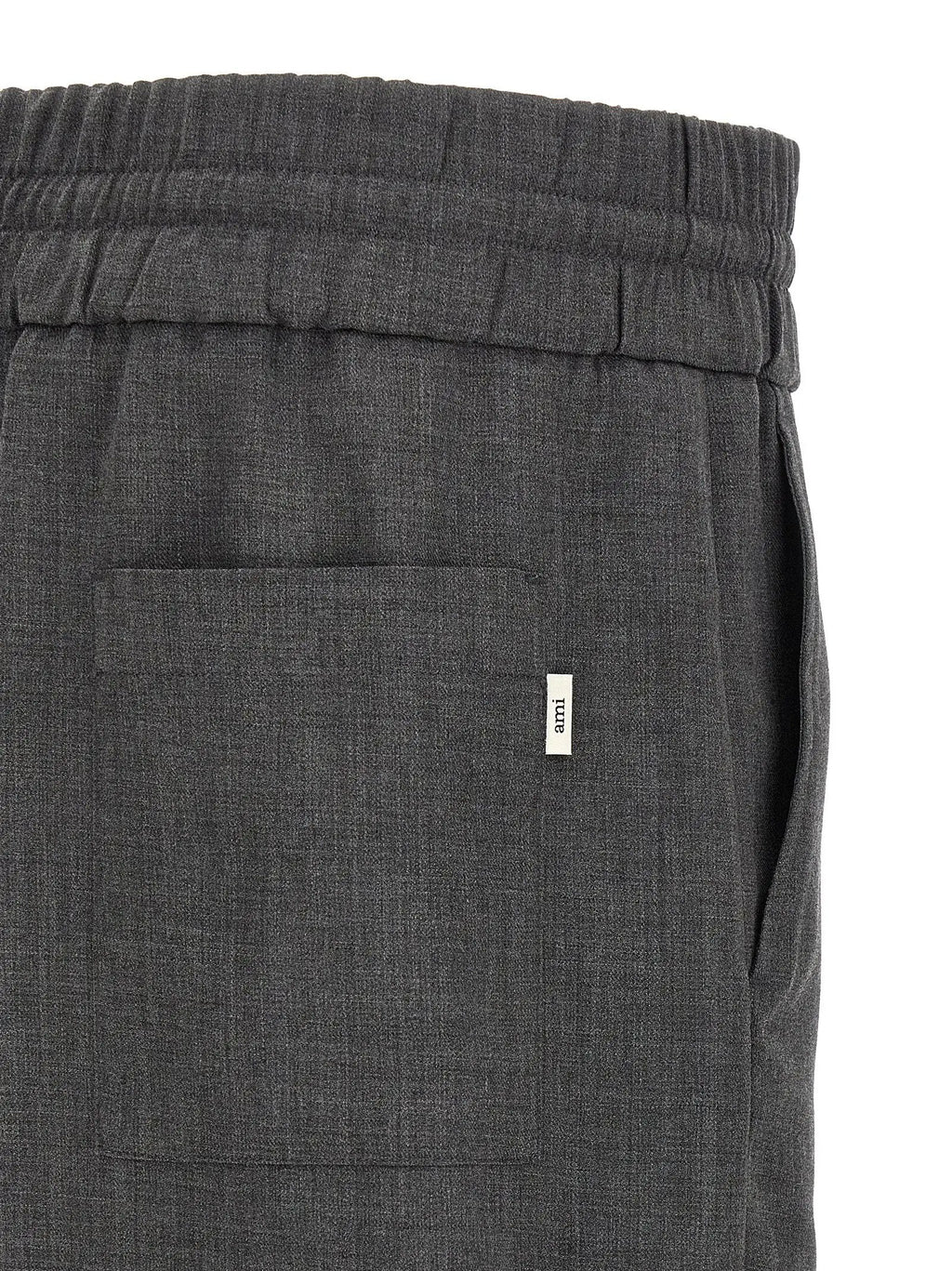 Ami Paris Gray Virgin Wool Casual Pants