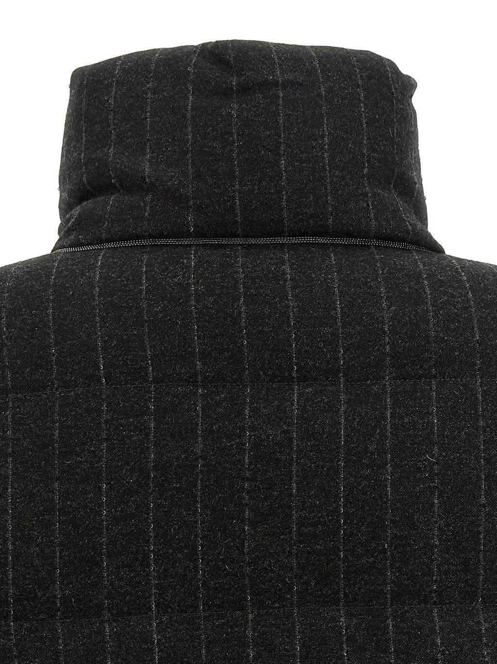 Brunello Cucinelli Gray Virgin Wool Full-Length Jacket