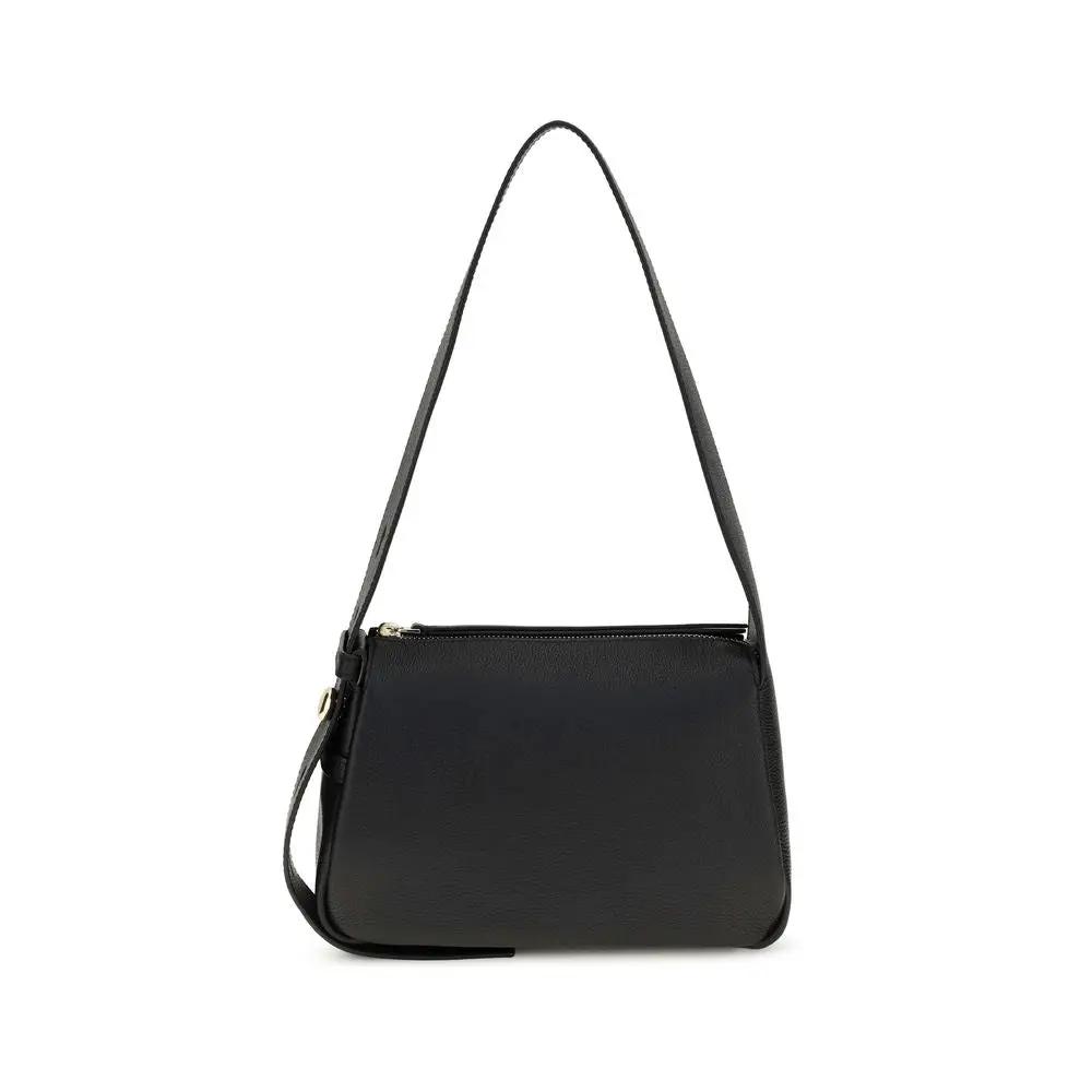 Tory Burch Tory Burch Black Calf Leather Bos Taurus Shoulder Bag
