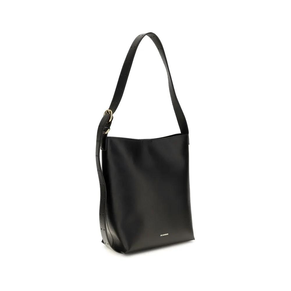 Jil Sander Jil Sander Black Calf Leather Bos Taurus Handbag