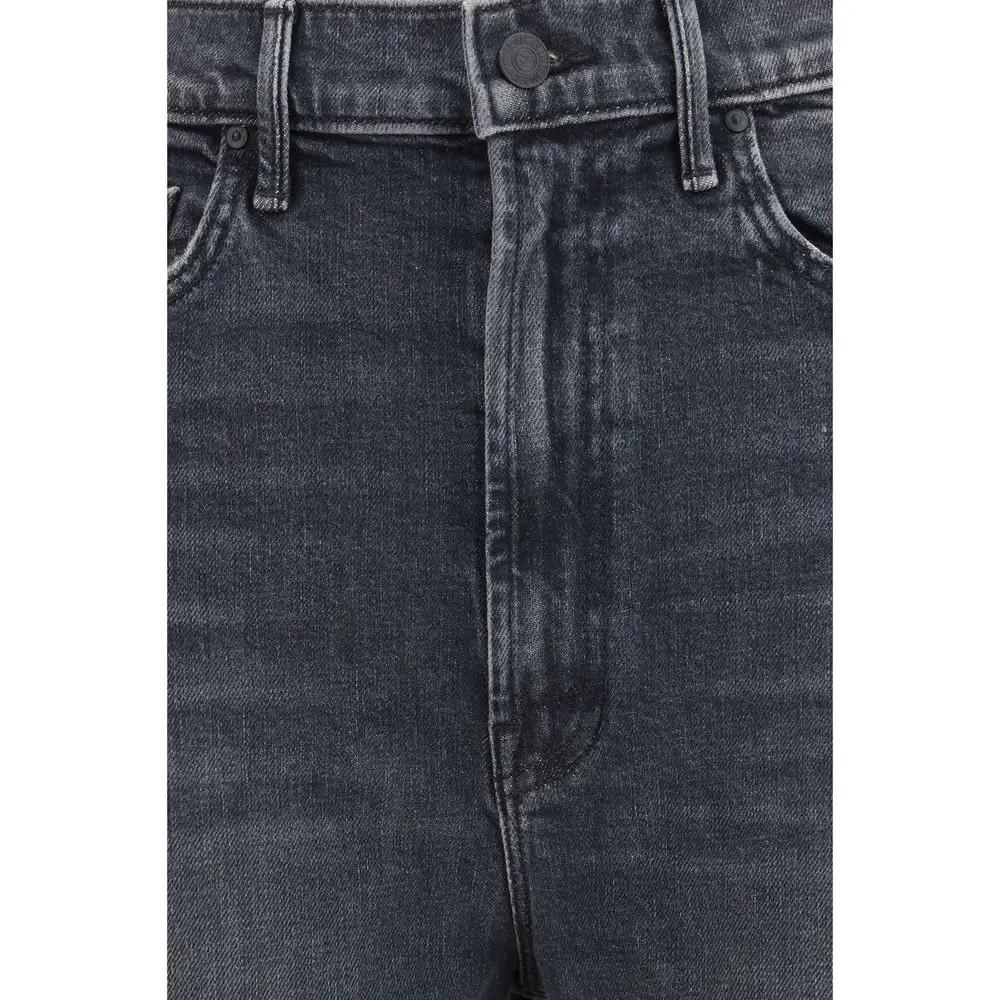 Mother Denim Mother Denim Black Cotton Cropped Jeans