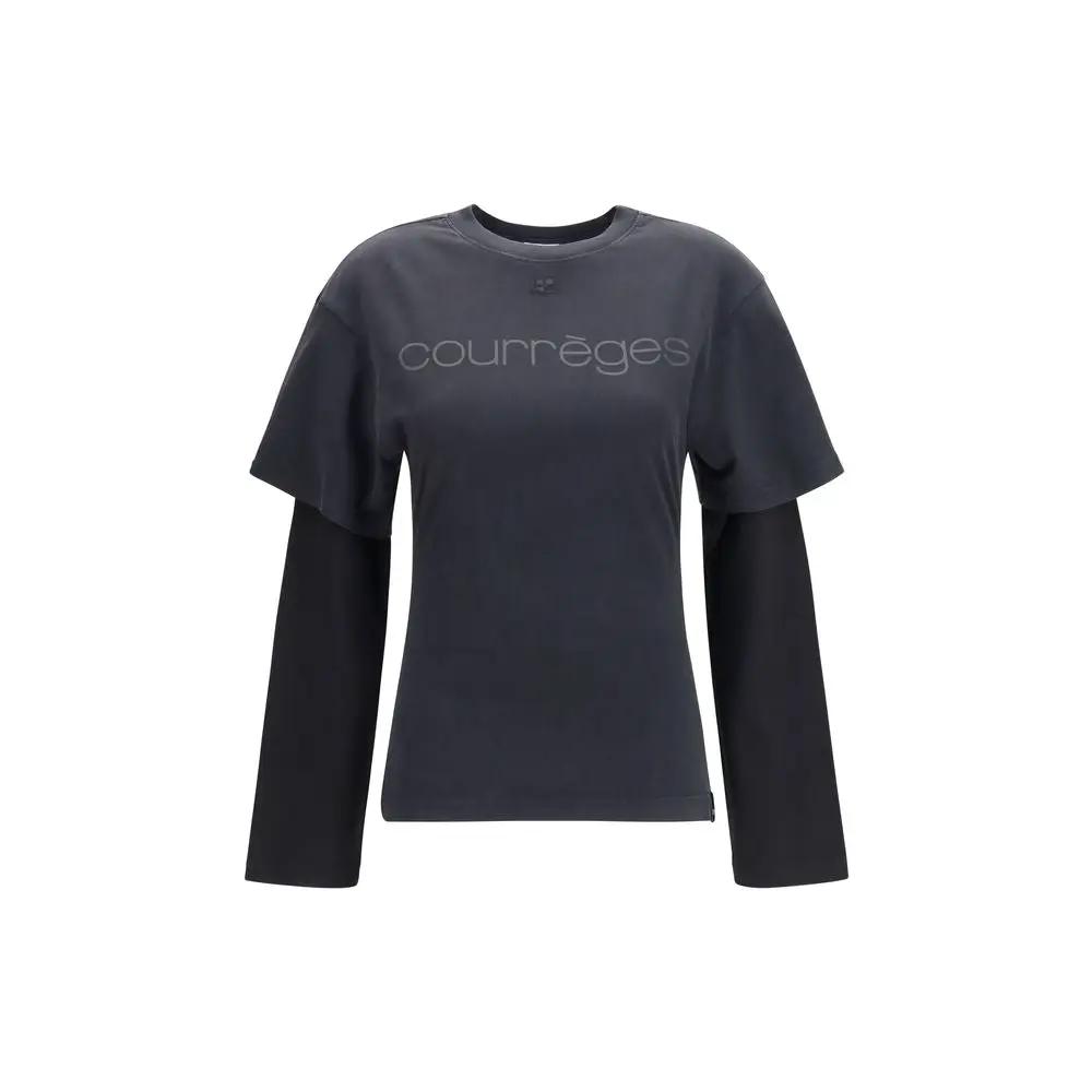Courrèges Courrèges Black Cotton T-Shirt