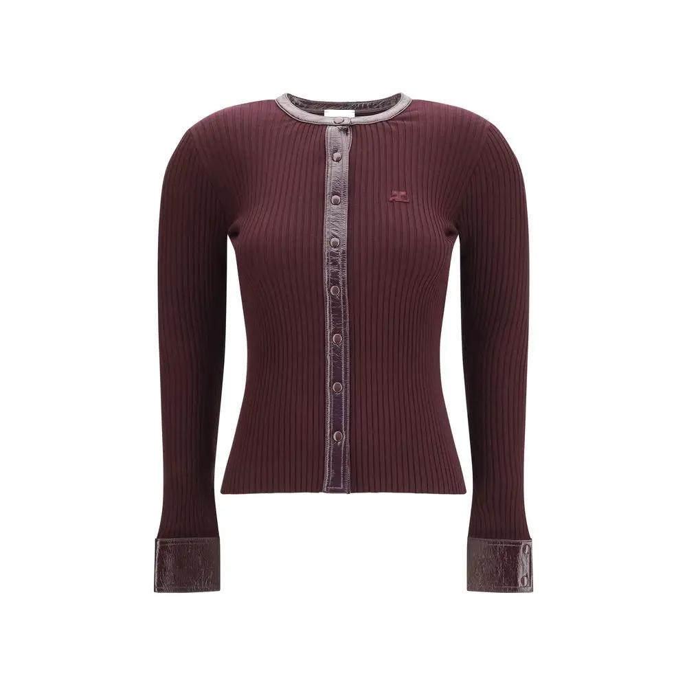 Courrèges Courrèges Bordeaux Viscose Cardigan