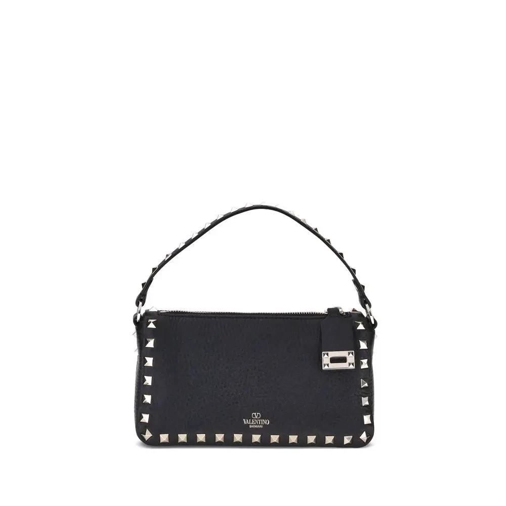 Valentino Garavani Valentino Garavani Black Calf Leather Bos Taurus Shoulder Bag