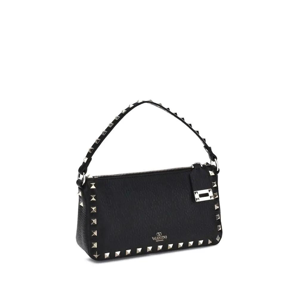 Valentino Garavani Valentino Garavani Black Calf Leather Bos Taurus Shoulder Bag