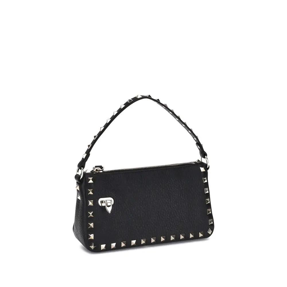 Valentino Garavani Valentino Garavani Black Calf Leather Bos Taurus Shoulder Bag