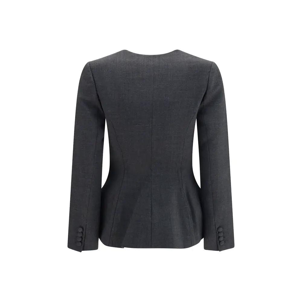 Self-Portrait Self-Portrait Gray Polyester Full-Length Jacket