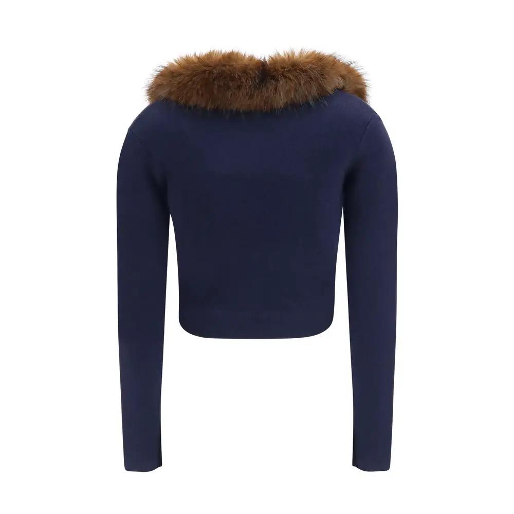 Self-Portrait Self-Portrait Blue Wool Oves Aries Cardigan