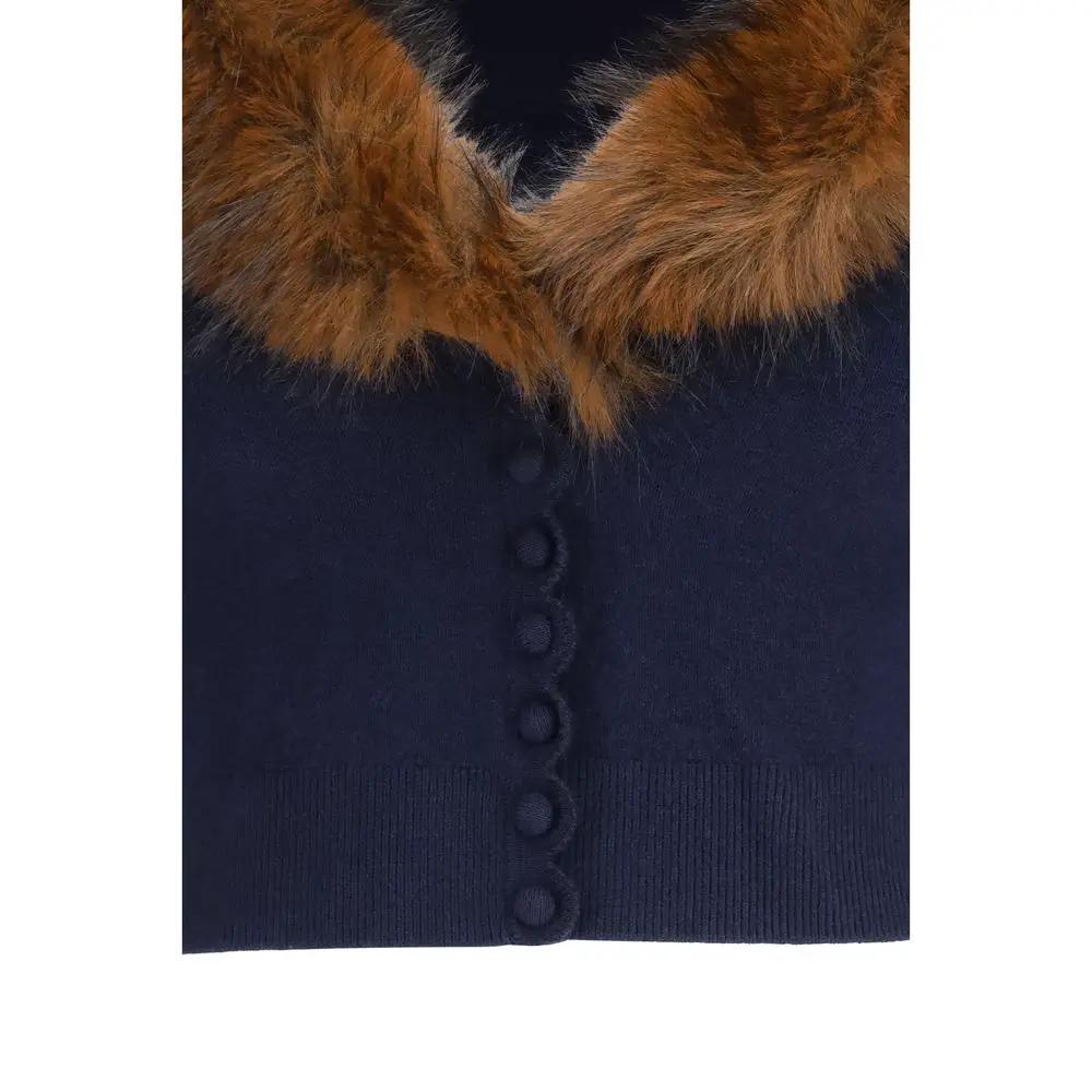 Self-Portrait Self-Portrait Blue Wool Oves Aries Cardigan