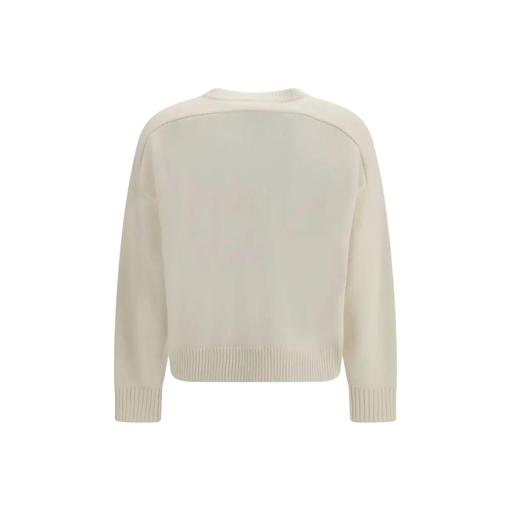 Loulou De Saison Loulou De Saison White Wool Oves Aries Sweatshirt
