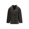 Loulou De Saison Loulou De Saison Brown Wool Oves Aries Full-Length Jacket
