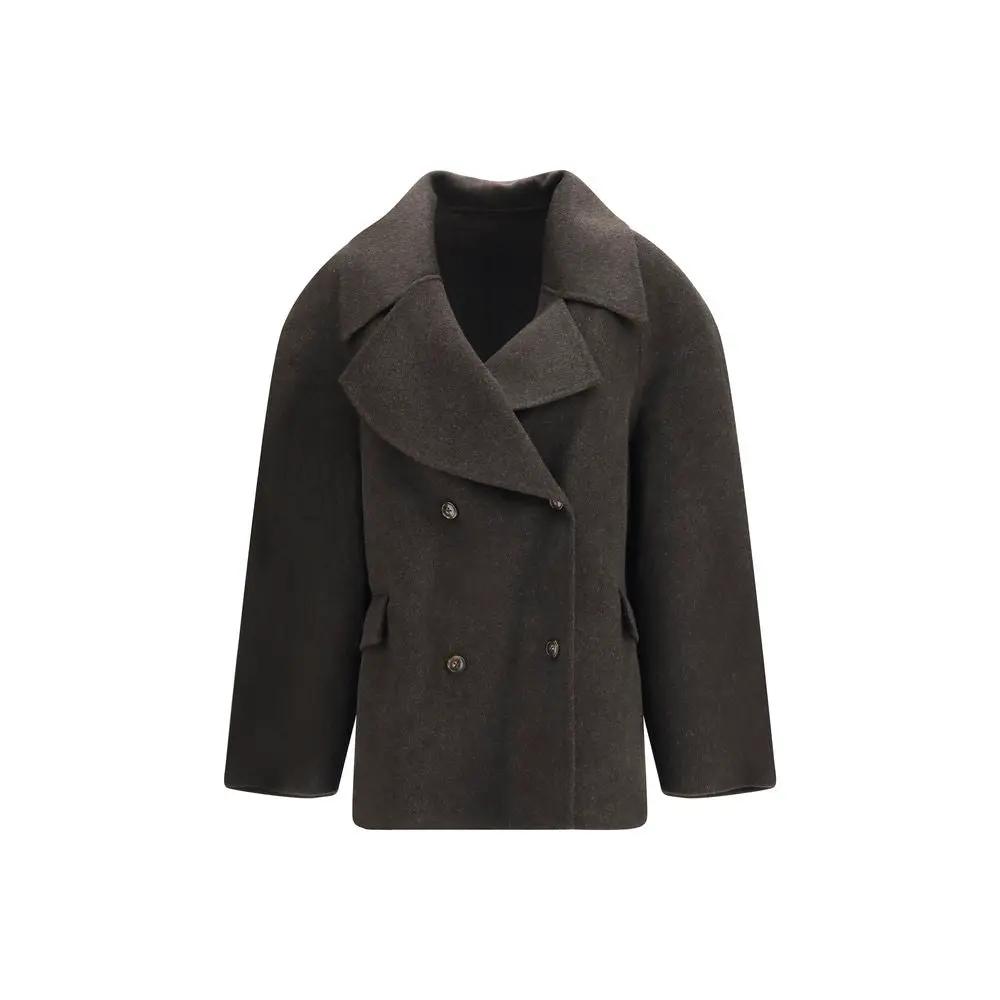 Loulou De Saison Loulou De Saison Brown Wool Oves Aries Full-Length Jacket