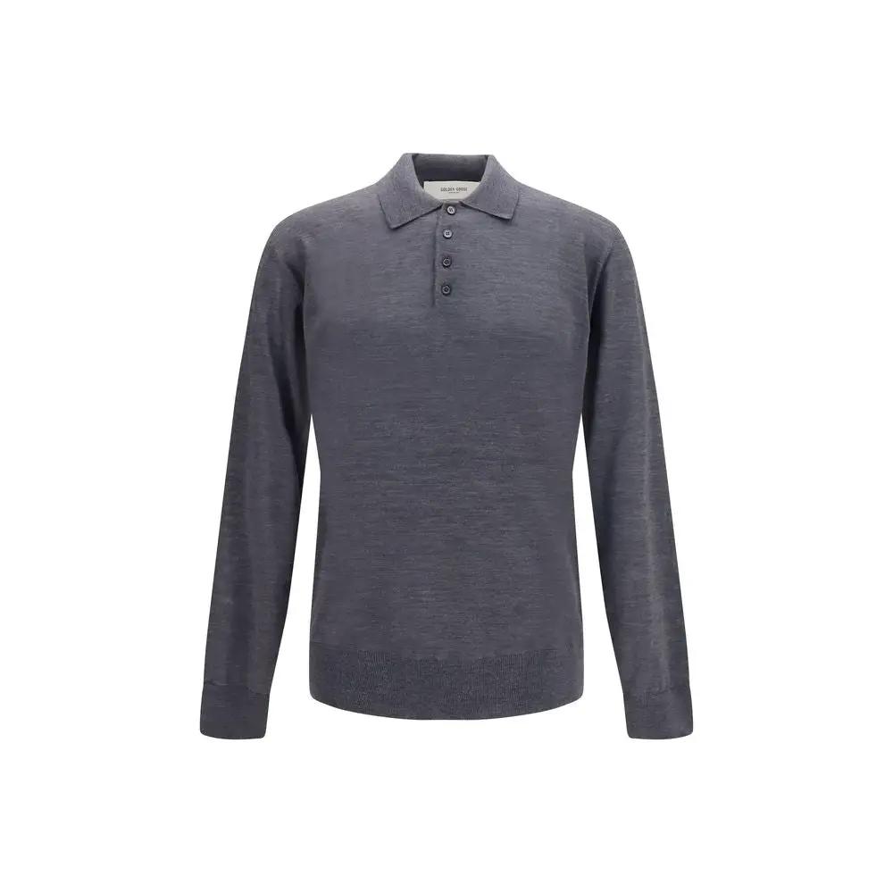 Golden Goose Gray Wool Oves Aries Dress Shirt