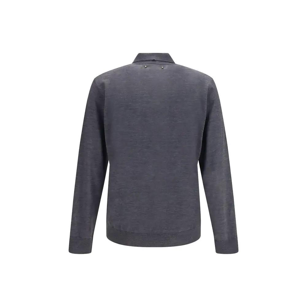 Golden Goose Gray Wool Oves Aries Dress Shirt