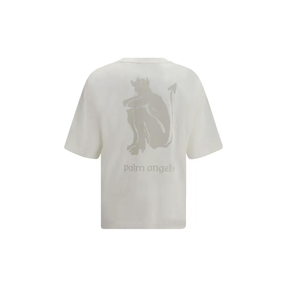Palm Angels White Cotton T-Shirt