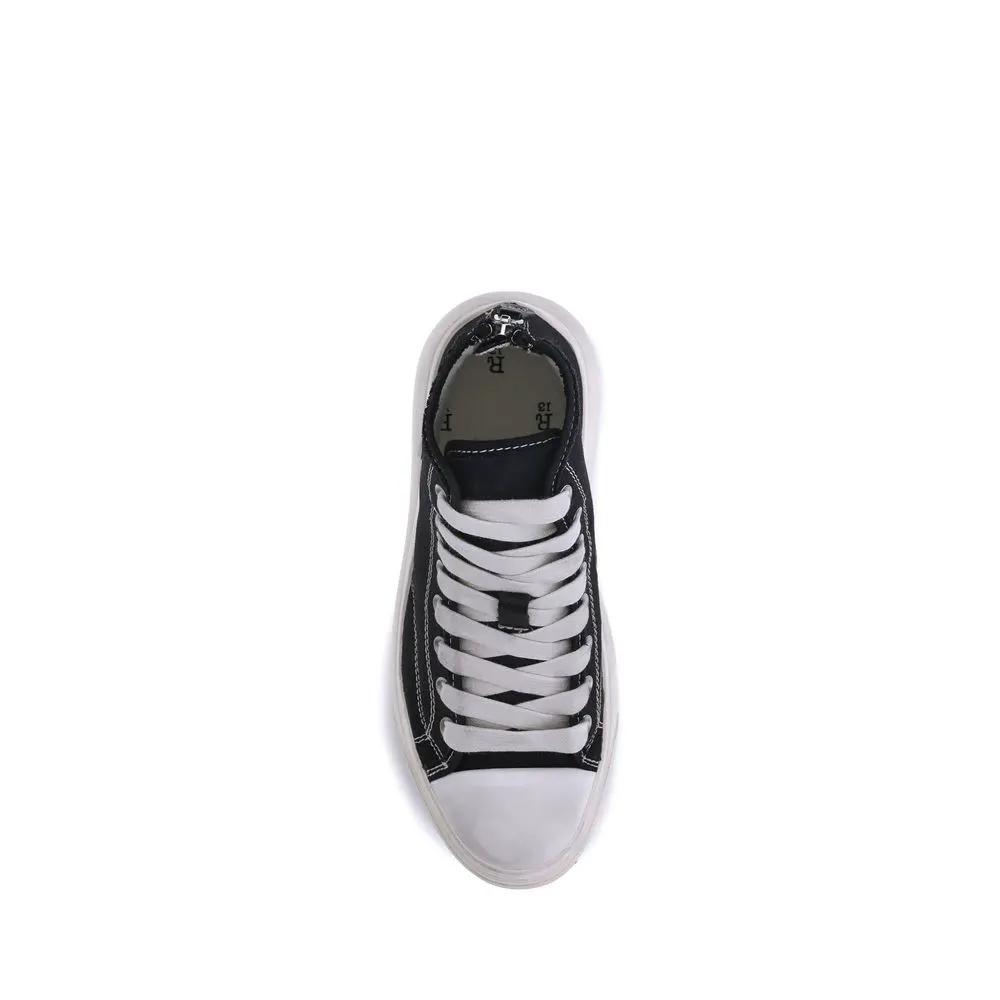 R13 Black Cotton Platform Sneakers