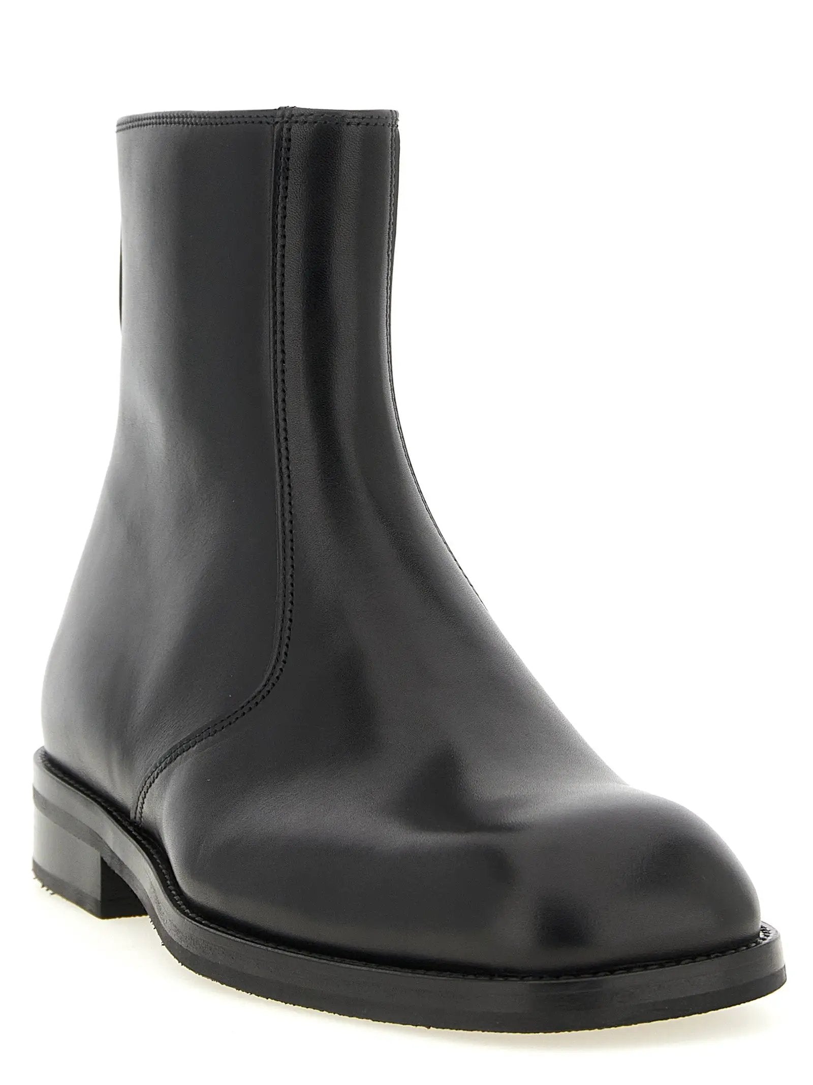 Lemaire Black Lamb Leather Ankle Boots