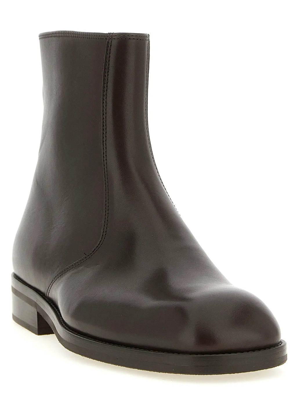 Lemaire Brown Lamb Leather Ankle Boots