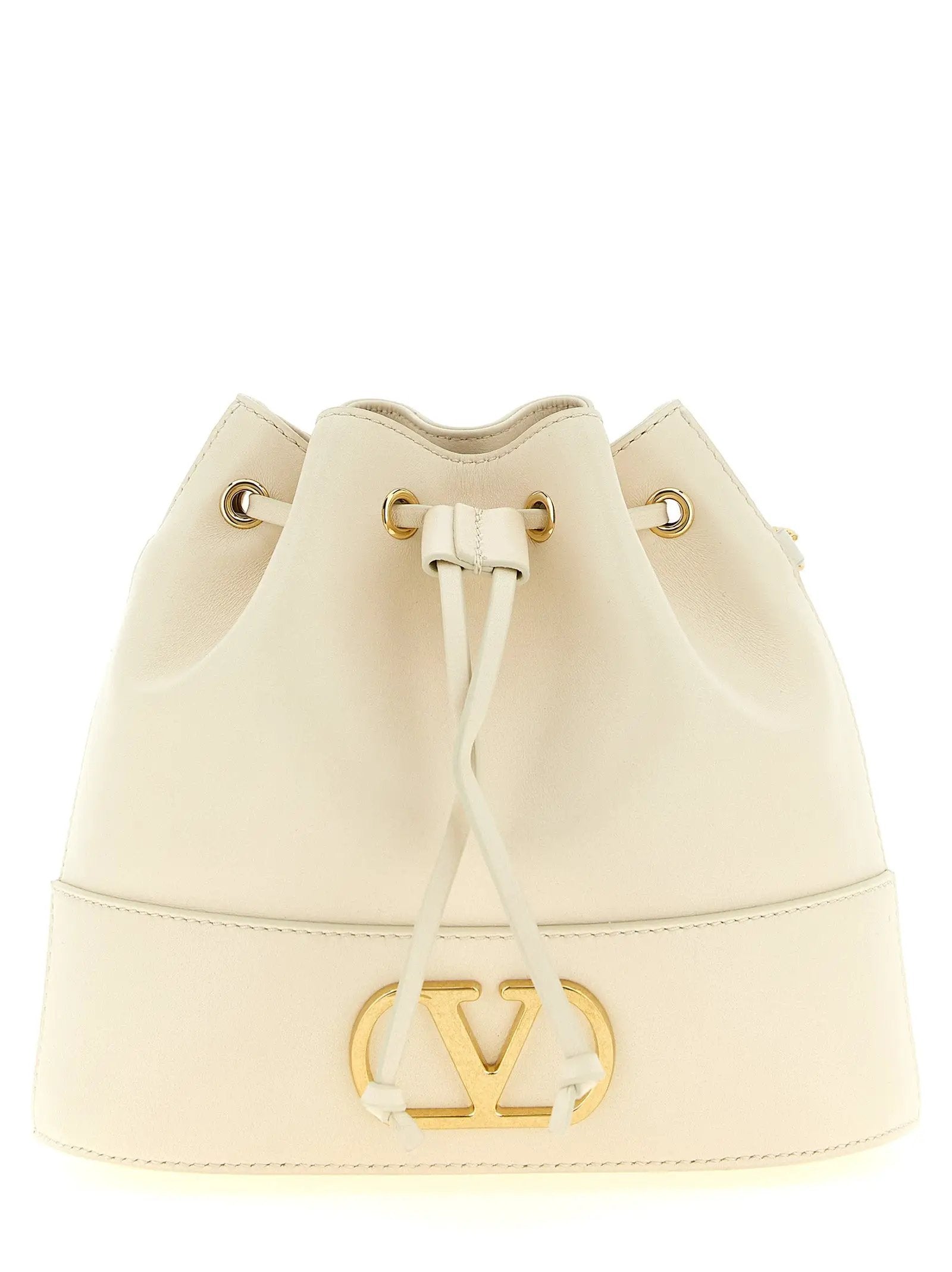 Valentino Garavani White Lamb Leather Crossbody Bag