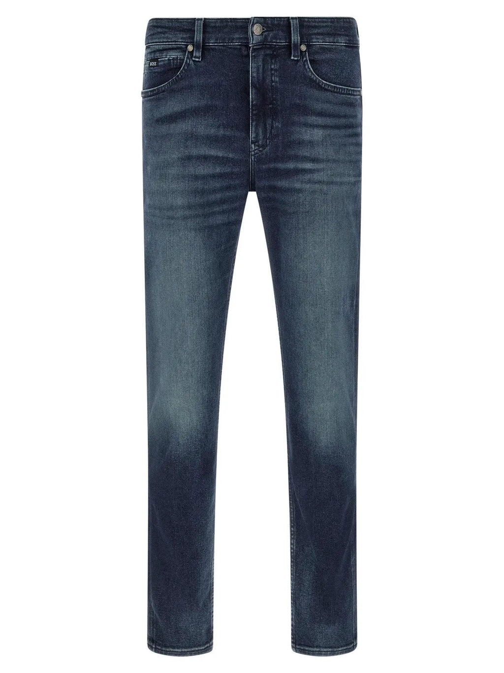 Hugo Boss Blue Cotton Tapered Jeans