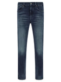 Hugo Boss Blue Cotton Tapered Jeans