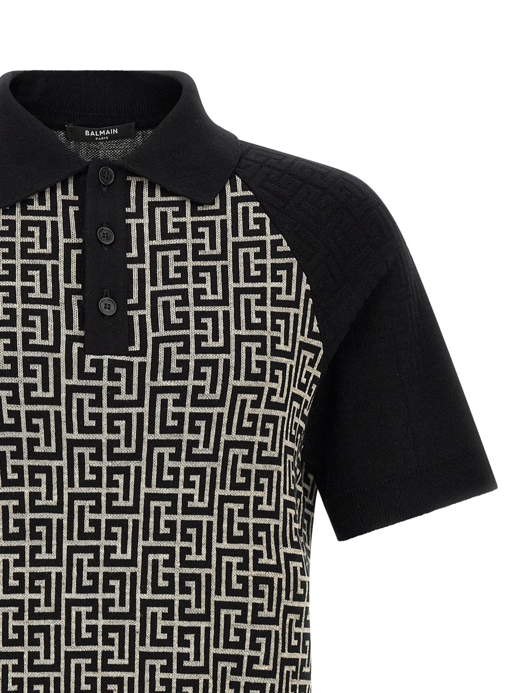 Balmain Bicolor Cotton Polo Shirt