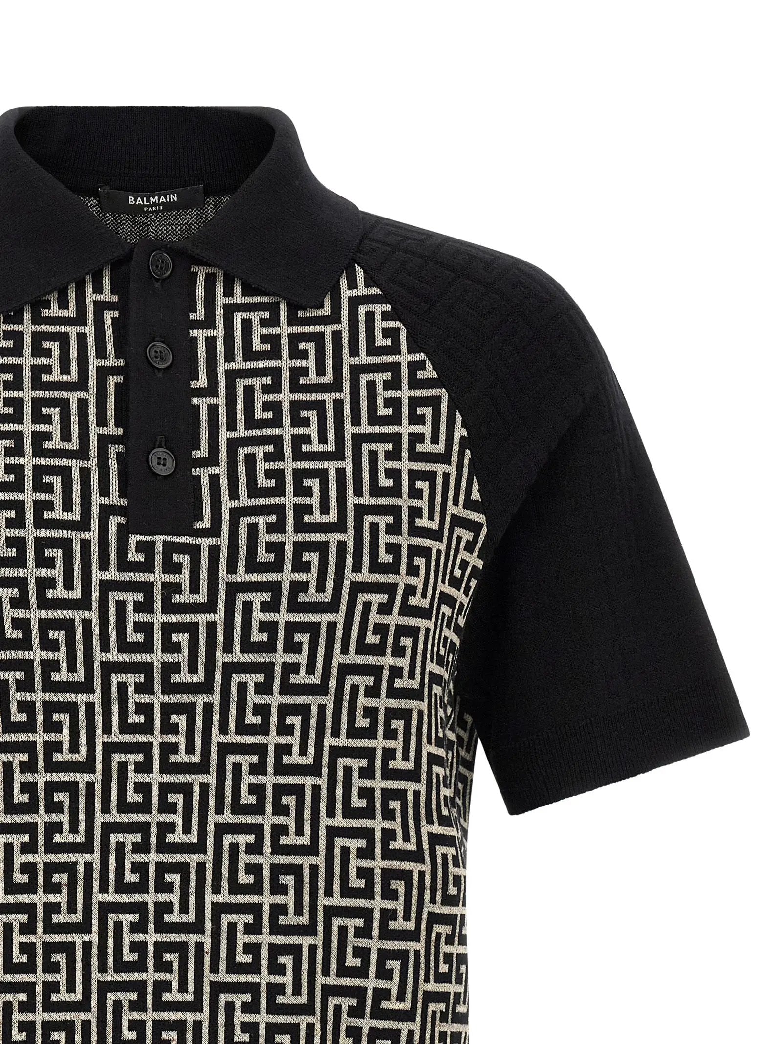 Balmain Bicolor Cotton Polo Shirt