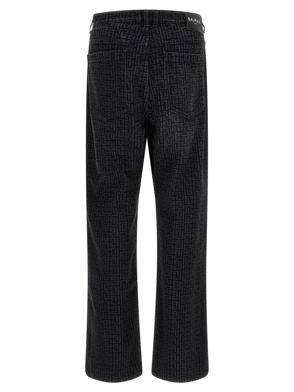 Balmain Black Cotton Straight-Leg Jeans