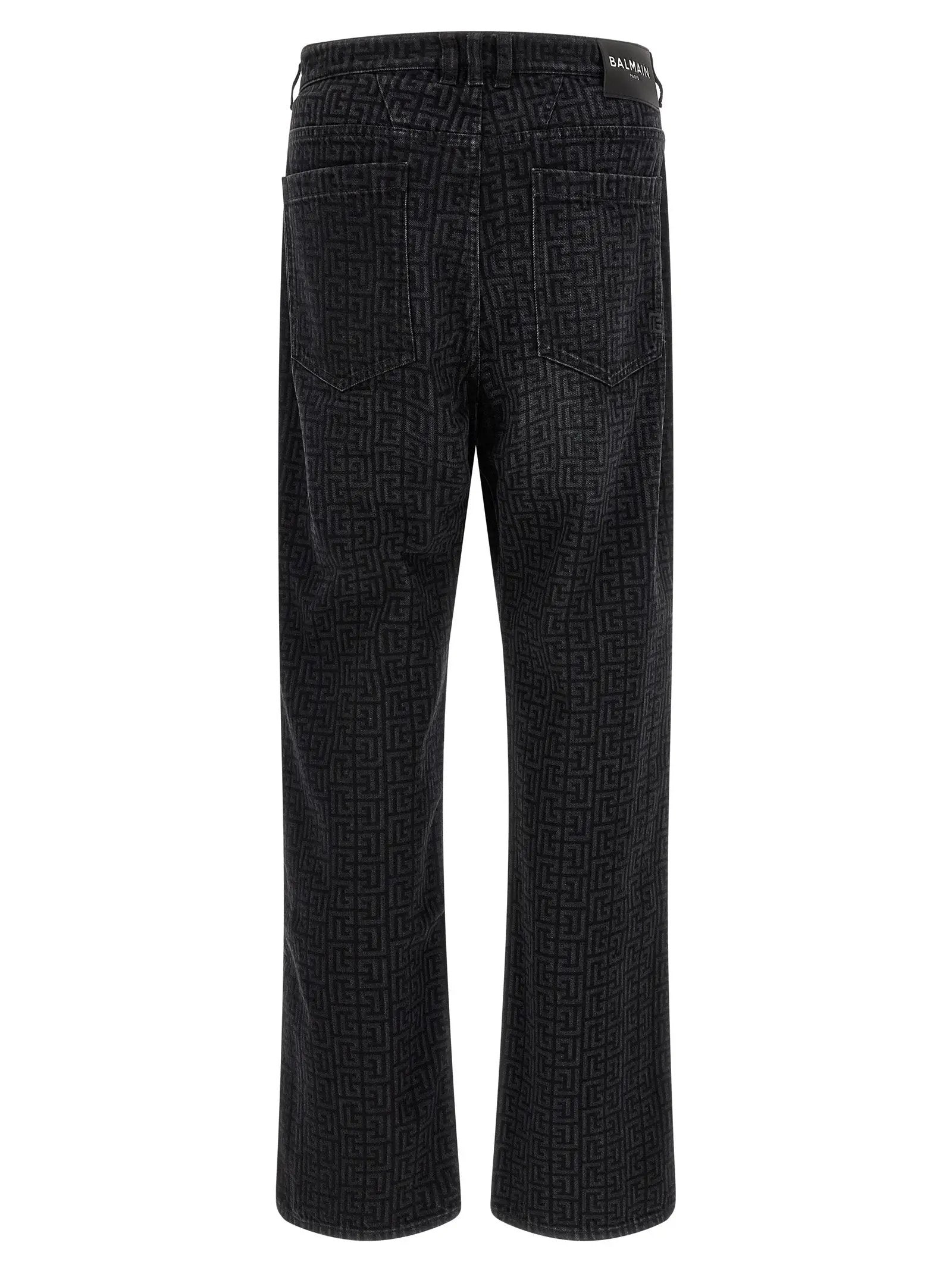 Balmain Black Cotton Straight-Leg Jeans