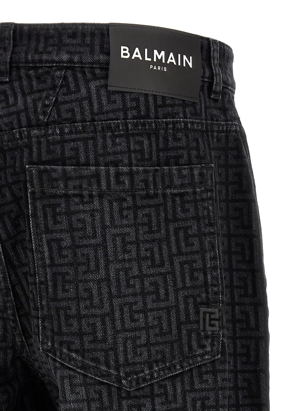 Balmain Black Cotton Straight-Leg Jeans