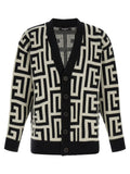 Balmain Bicolor Merino Wool Cardigan