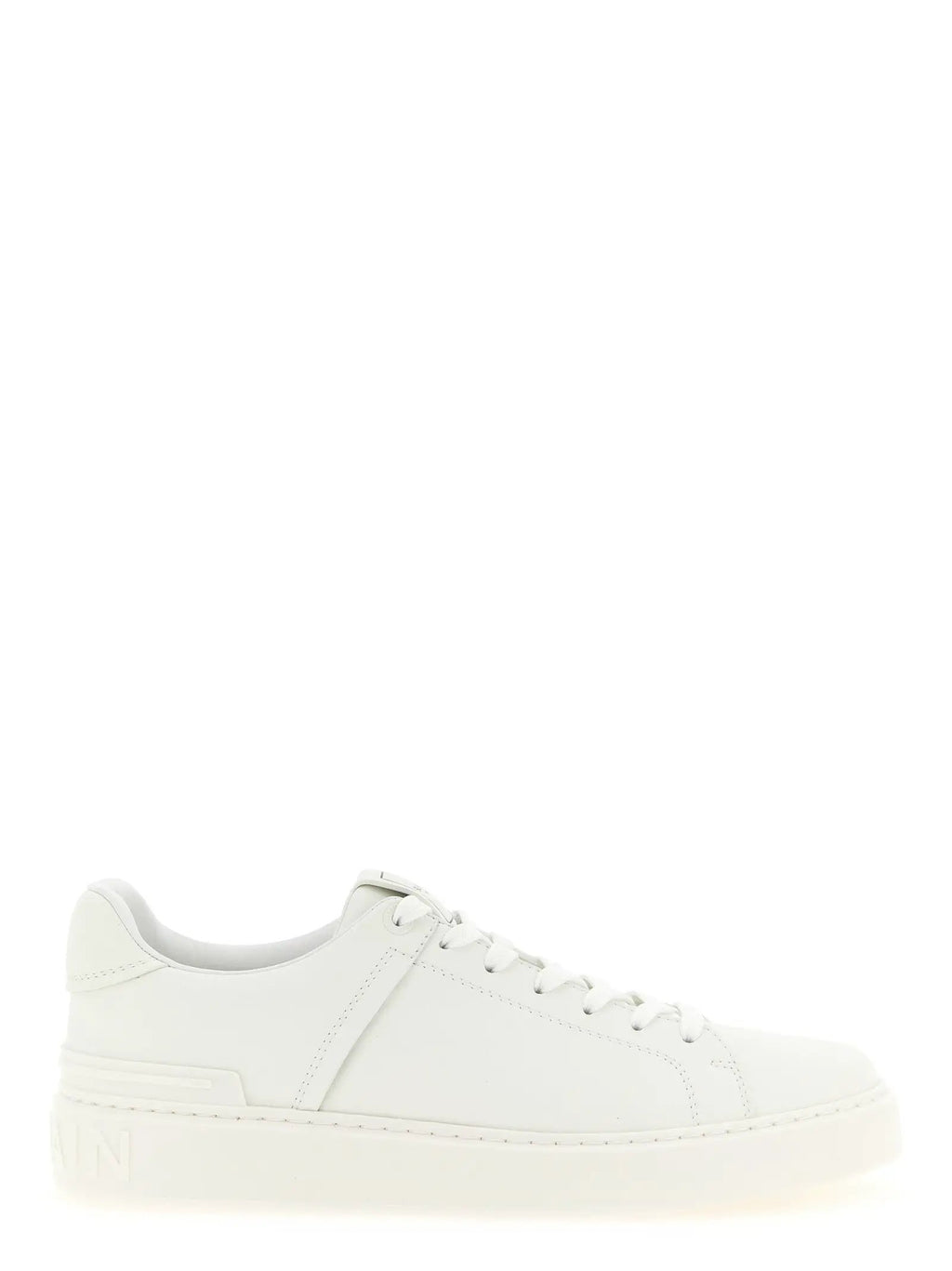 Balmain White Calfskin Low Top Sneakers