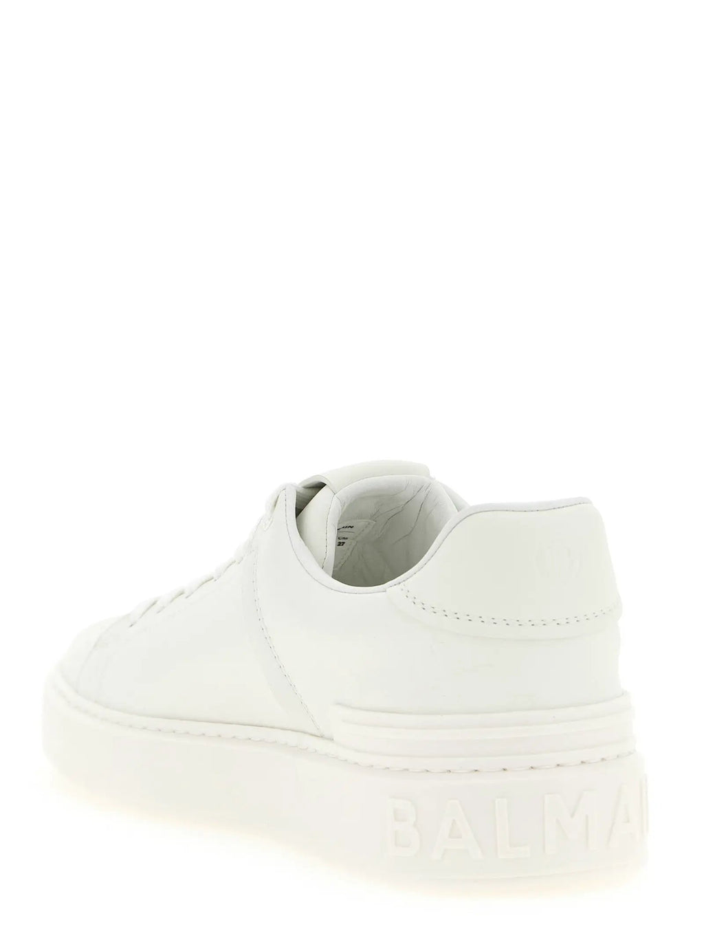 Balmain White Calfskin Low Top Sneakers